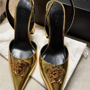 Versace Gold Medusa Heels